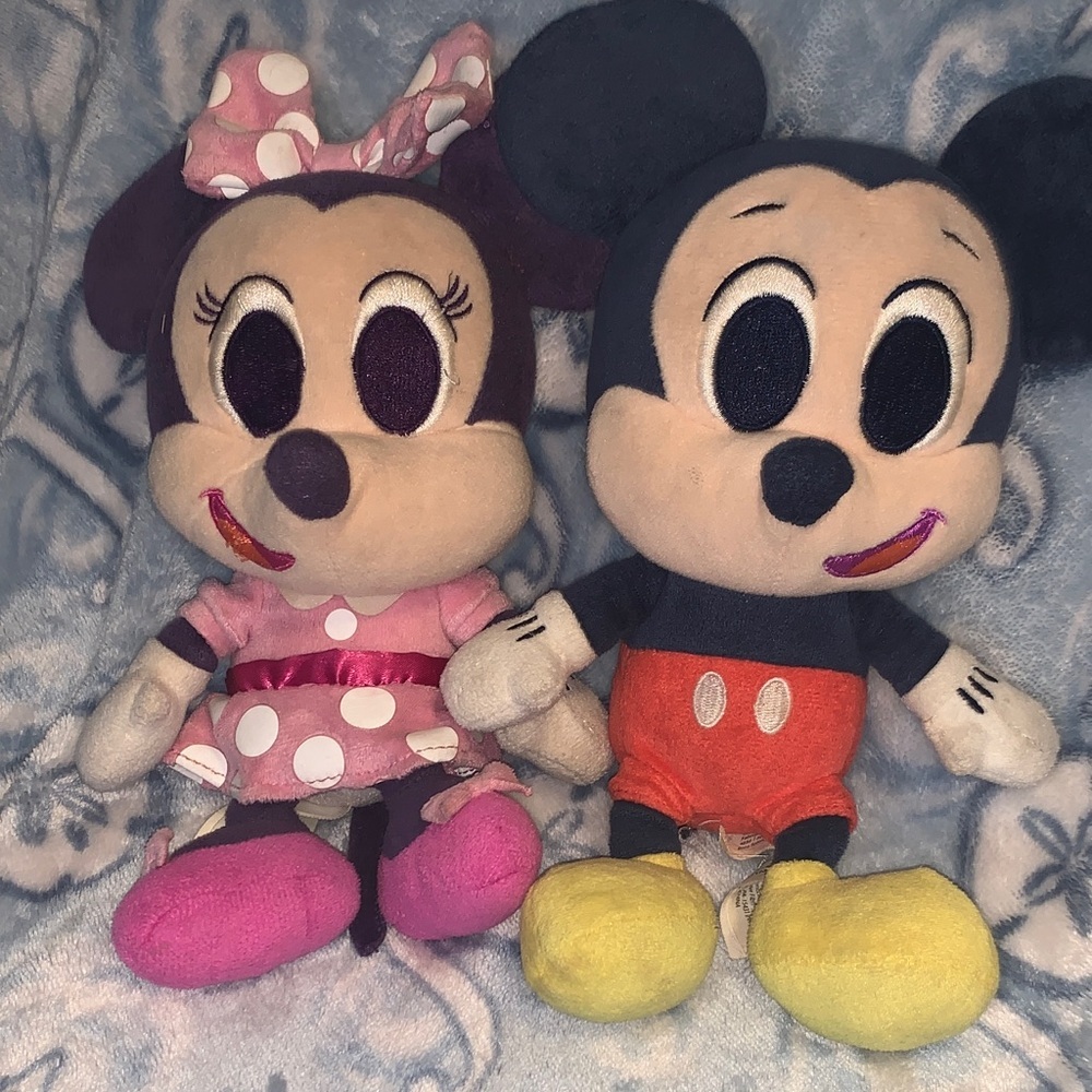 Disney Mickey and Minnie Mouse Plush Toys - Pink, Red, Yellow